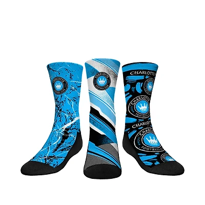 Youth Rock Em Socks  Light Blue Charlotte FC Three-Pack Crew Socks Set