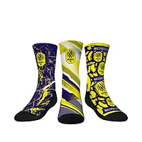 Youth Rock Em Socks  Yellow Nashville SC Three-Pack Crew Socks Set
