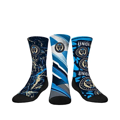 Youth Rock Em Socks  Light Blue Philadelphia Union Three-Pack Crew Socks Set