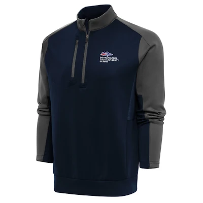 Men's Antigua  Navy/Gray MSU Denver Roadrunners Team Quarter-Zip Pullover Top