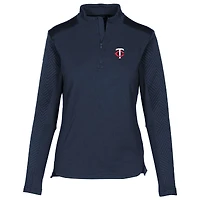 Women's Levelwear  Navy Minnesota Twins Daybreak Insignia Core Quarter-Zip Pullover Top