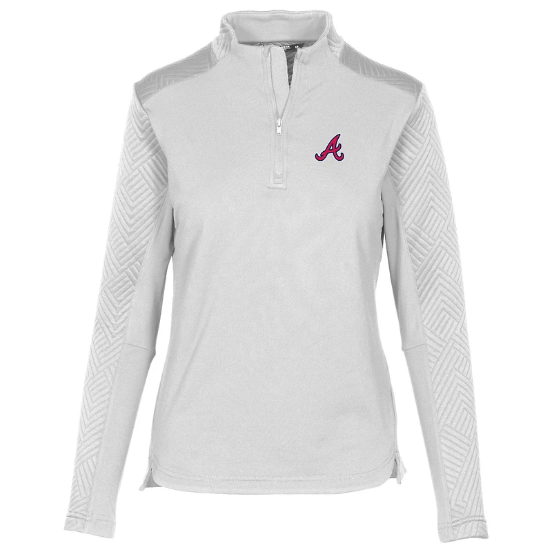 Women's Levelwear  White Atlanta Braves Daybreak Insignia 2.0 Quarter-Zip Pullover Top