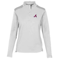 Women's Levelwear  White Atlanta Braves Daybreak Insignia 2.0 Quarter-Zip Pullover Top