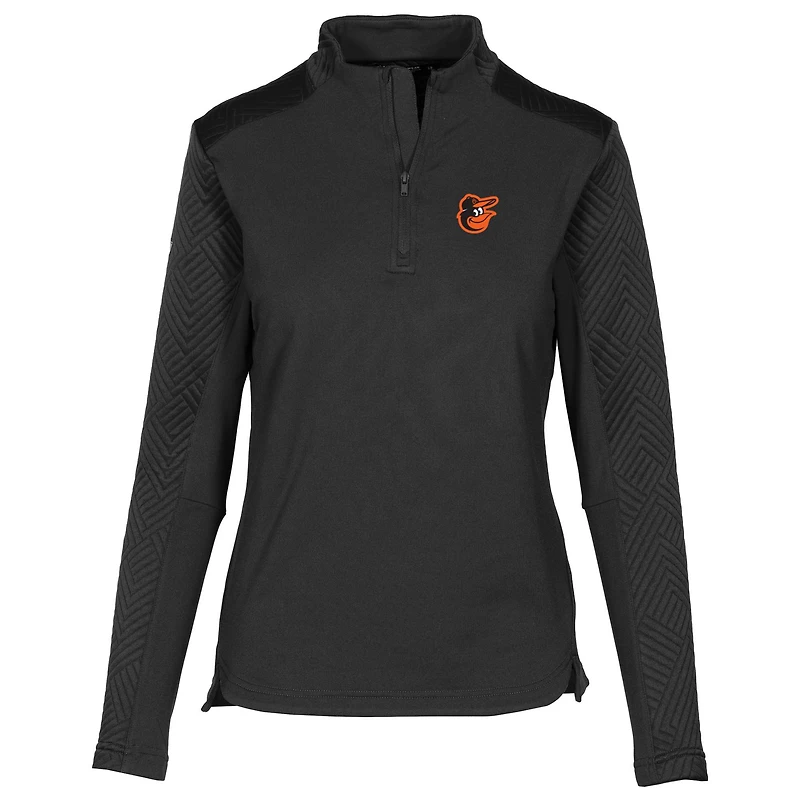Women's Levelwear  Black Baltimore Orioles Daybreak Insignia 2.0 Quarter-Zip Pullover Top