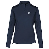 Women's Levelwear  Navy New York Yankees Daybreak Insignia 2.0 Quarter-Zip Pullover Top