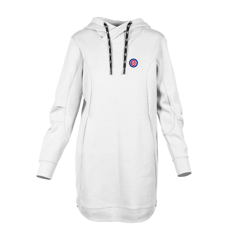 Women's Levelwear  White Chicago Cubs Cover Insignia 2.0 Hoodie Dress