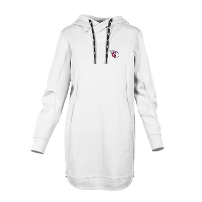Women's Levelwear  White Cleveland Guardians Cover Insignia 2.0 Hoodie Dress