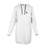 Women's Levelwear  White Cleveland Guardians Cover Insignia 2.0 Hoodie Dress
