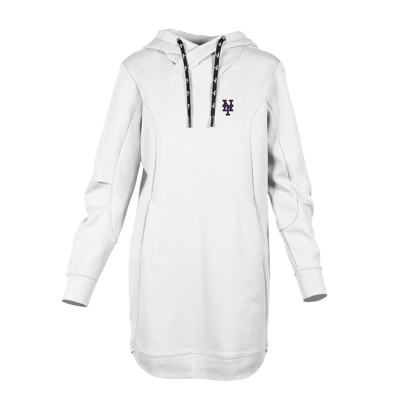 Women's Levelwear  White New York Mets Cover Insignia 2.0 Hoodie Dress