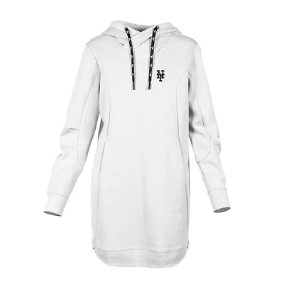Women's Levelwear  White New York Mets Cover Insignia 2.0 Hoodie Dress