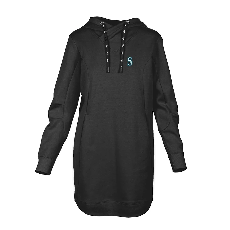 Women's Levelwear  Black Seattle Mariners Cover Insignia 2.0 Hoodie Dress
