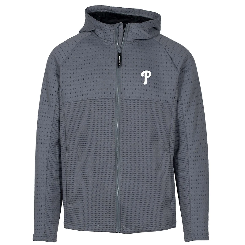 Men's Levelwear  Gray/Black Philadelphia Phillies Durham Insignia 2.0 Full-Zip Hoodie