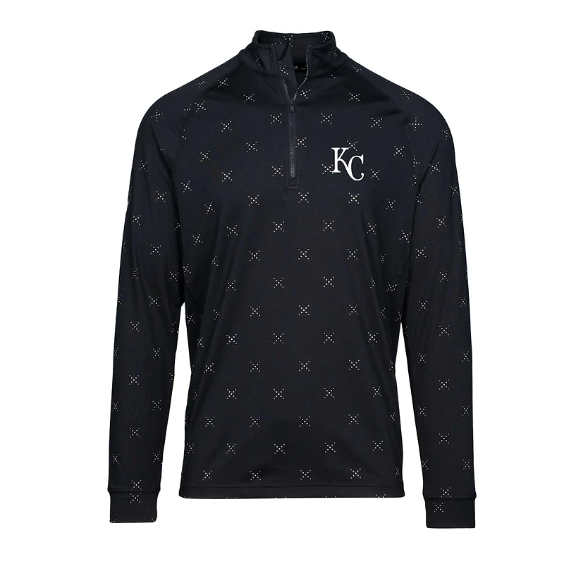 Men's Levelwear  Black Kansas City Royals Finley Insignia 2.0 Quarter-Zip Pullover Top