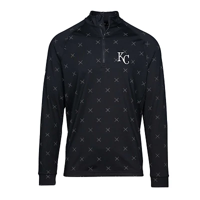 Men's Levelwear  Black Kansas City Royals Finley Insignia 2.0 Quarter-Zip Pullover Top