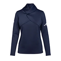 Women's Levelwear  Navy Atlanta Braves Juliet Insignia 2.0 Pullover Sweatshirt