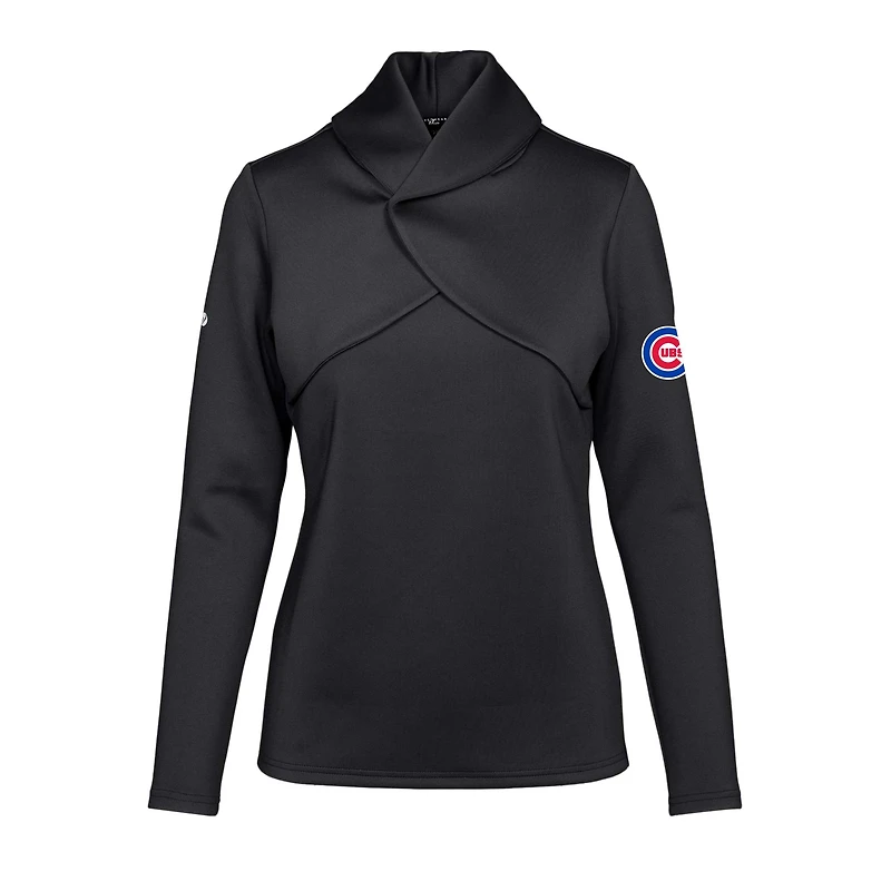 Women's Levelwear  Black Chicago Cubs Juliet Insignia 2.0 Pullover Sweatshirt
