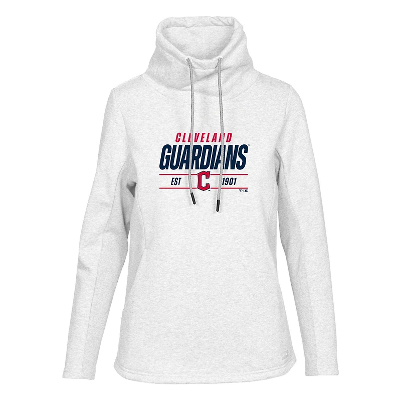 Women's Levelwear  White Cleveland Guardians Verve Loop Pullover Sweatshirt