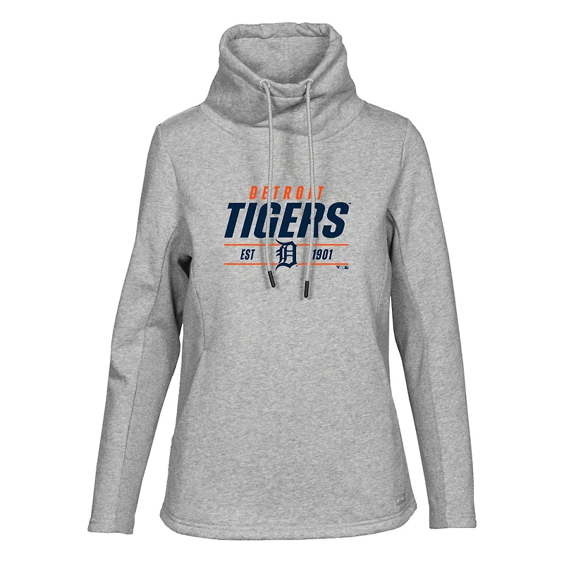 Women's Levelwear  Heather Gray Detroit Tigers Verve Loop Pullover Sweatshirt