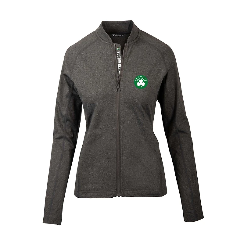 Women's Levelwear  Heather Charcoal Boston Celtics Ezra Insignia Core Full-Zip Jacket