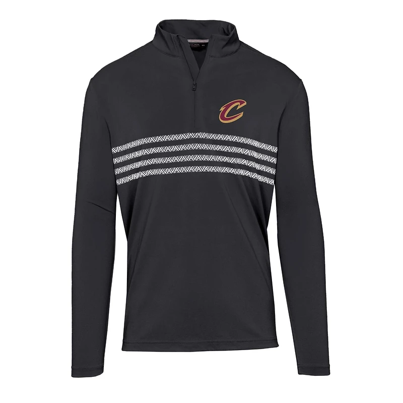Men's Levelwear  Black Cleveland Cavaliers Asher Insignia Core Quarter-Zip Pullover Top