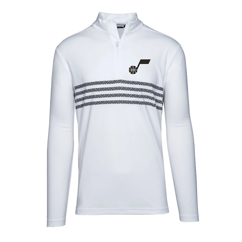 Men's Levelwear  White Utah Jazz Asher Insignia Core Quarter-Zip Pullover Top