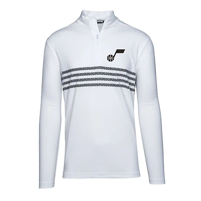 Men's Levelwear  White Utah Jazz Asher Insignia Core Quarter-Zip Pullover Top
