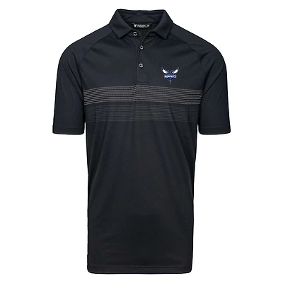 Men's Levelwear  Black Charlotte Hornets Mason Insignia Core Polo