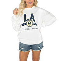 Women's Gameday Couture  White LA Galaxy Crewneck Drop Shoulder Sweatshirt