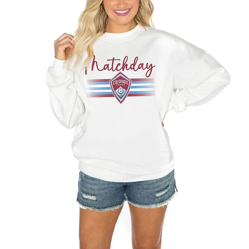 Women's Gameday Couture White Colorado Rapids Matchday Crewneck Drop Shoulder Sweatshirt