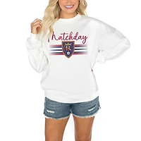Women's Gameday Couture  White Real Salt Lake Matchday Crewneck Drop Shoulder Sweatshirt