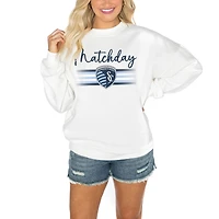 Women's Gameday Couture  White Sporting Kansas City Matchday Crewneck Drop Shoulder Sweatshirt
