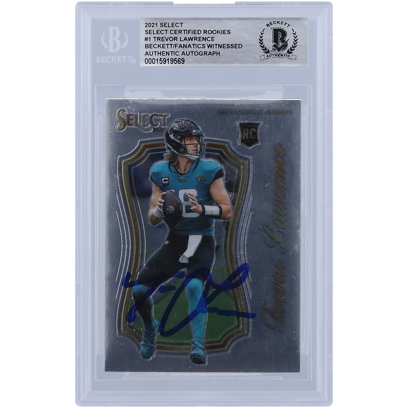 Trevor Lawrence Jacksonville Jaguars Autographed 2021 Panini Select Certified Rookies #SCR-1 Beckett Fanatics Witnessed Authenticated Rookie Card