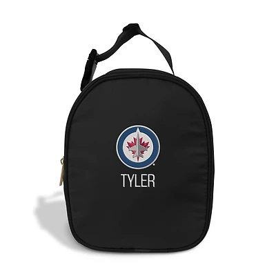 Chad & Jake  Black Winnipeg Jets Personalized Insulated Lunchbox