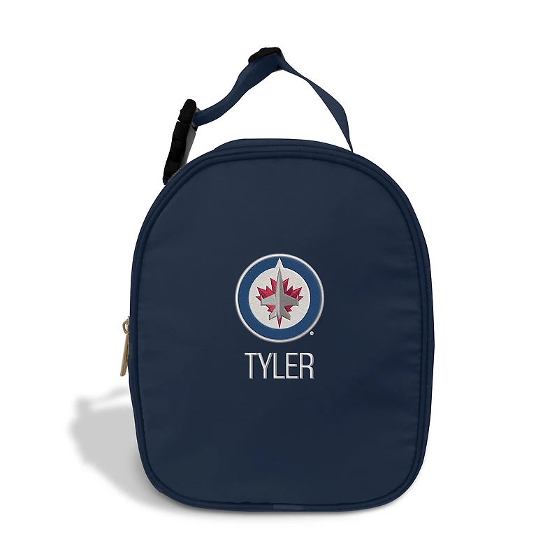 Chad & Jake  Navy Winnipeg Jets Personalized Insulated Lunchbox
