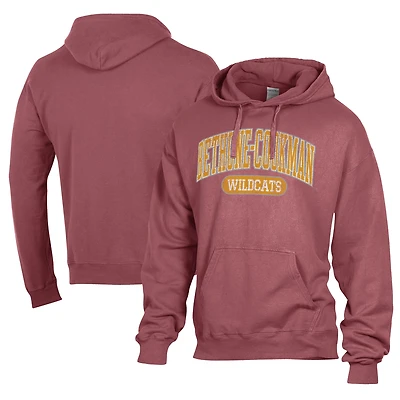 Men's Comfort Wash  Red Bethune-Cookman Wildcats Lightweight Fleece Pullover Hoodie