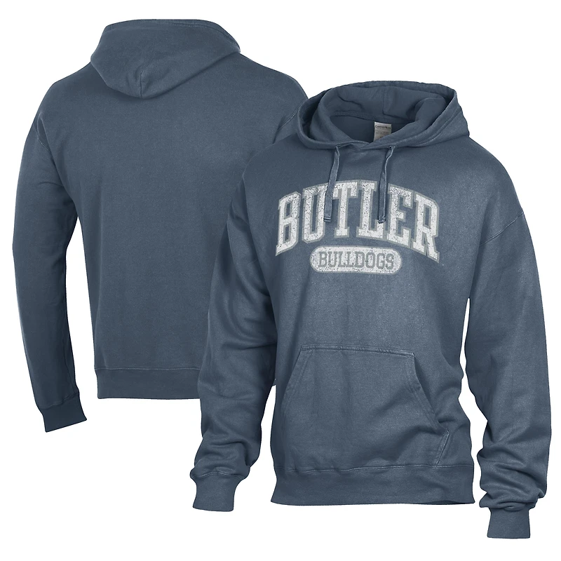 Men's Comfort Wash  Navy Butler Bulldogs Lightweight Fleece Pullover Hoodie