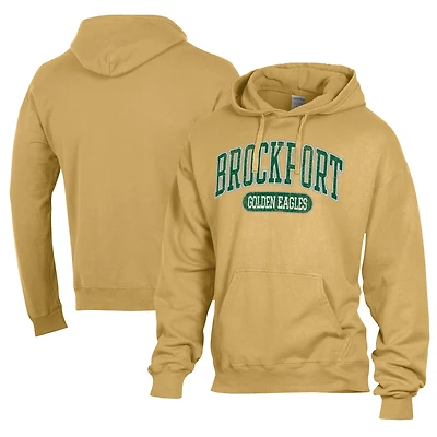 Men's Comfort Wash  Gold SUNY Brockport Golden Eagles Lightweight Fleece Pullover Hoodie