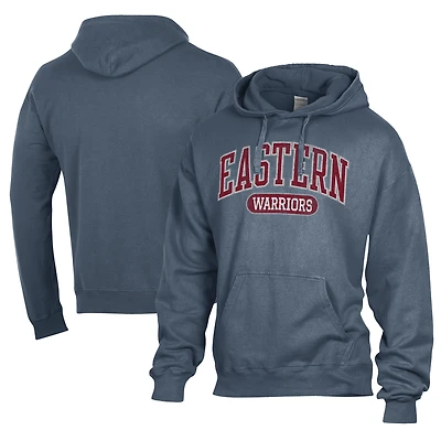 Men's Comfort Wash  Navy Eastern Connecticut State Warriors Lightweight Fleece Pullover Hoodie