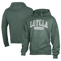 Men's Comfort Wash  Green Loyola Greyhounds Lightweight Fleece Pullover Hoodie