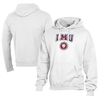 Men's Comfort Wash  White Loyola Marymount Lions Lightweight Fleece Pullover Hoodie