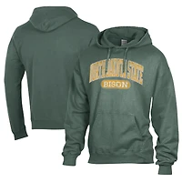 Men's Comfort Wash  Green NDSU Bison Lightweight Fleece Pullover Hoodie