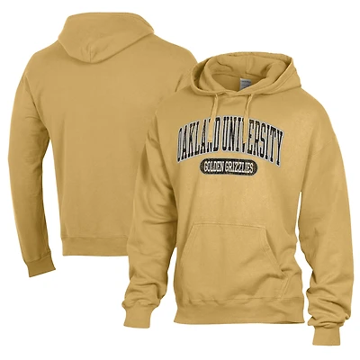 Men's Comfort Wash  Gold Oakland Golden Grizzlies Lightweight Fleece Pullover Hoodie