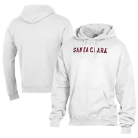 Men's Comfort Wash  White Santa Clara Broncos Lightweight Fleece Pullover Hoodie
