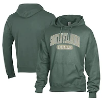 Men's Comfort Wash  Green South Florida Bulls Lightweight Fleece Pullover Hoodie