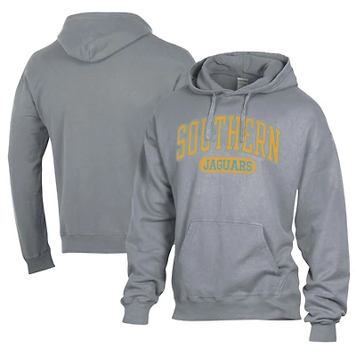 Men's Comfort Wash  Gray Southern University Jaguars Lightweight Fleece Pullover Hoodie