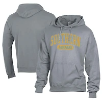 Men's Comfort Wash  Gray Southern University Jaguars Lightweight Fleece Pullover Hoodie