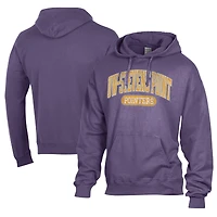 Men's Comfort Wash  Purple Wisconsin-Stevens Point Pointers Lightweight Fleece Pullover Hoodie