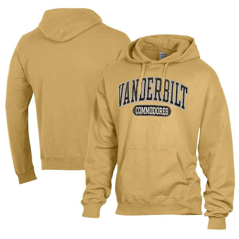 Men's Comfort Wash  Gold Vanderbilt Commodores Lightweight Fleece Pullover Hoodie