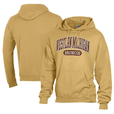Men's Comfort Wash  Gold Western Michigan Broncos Lightweight Fleece Pullover Hoodie