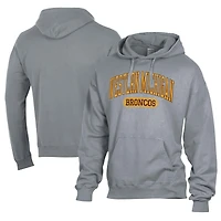 Men's Comfort Wash  Gray Western Michigan Broncos Lightweight Fleece Pullover Hoodie